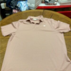 KJUS Men's Polo Shirt in Soft Red Stripes